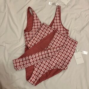 Baiia bridgette pink bathing suit set size 6 top/8 bottoms